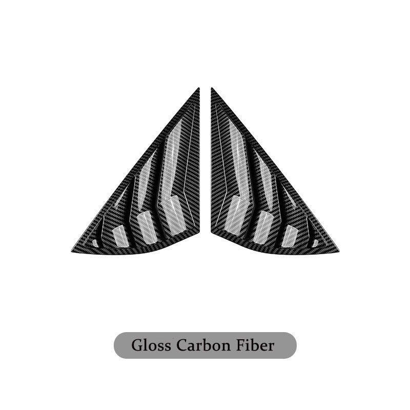 For Ford Mustang Mach-e Rear Triangle Windows Louvers Trim Cover Carbon Fiber