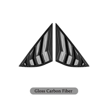 For Ford Mustang Mach-e Rear Triangle Windows Louvers Trim Cover Carbon Fiber