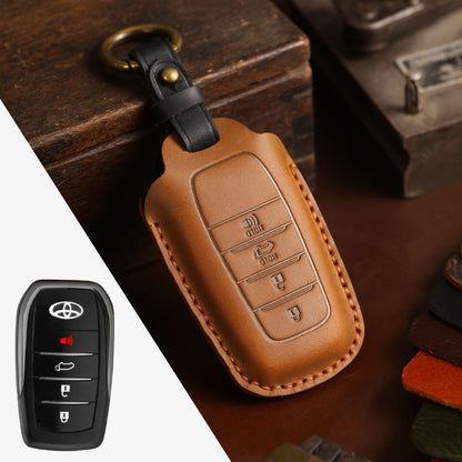 For Toyota Land Cruiser Leather Key Fob Cover