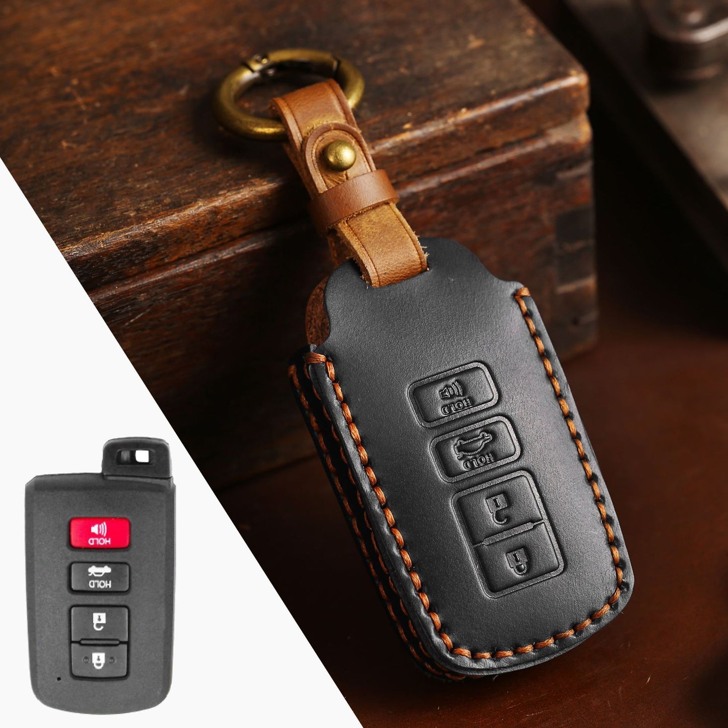For Toyota Camry Leather Key Fob Cover