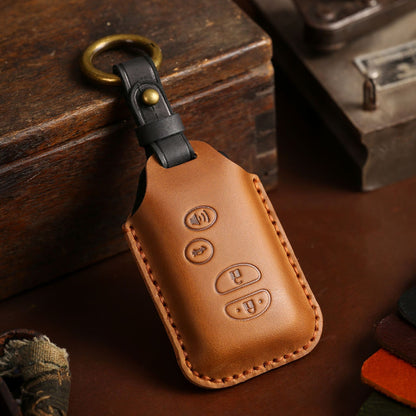 For Toyota Land Cruiser Leather Key Fob Cover