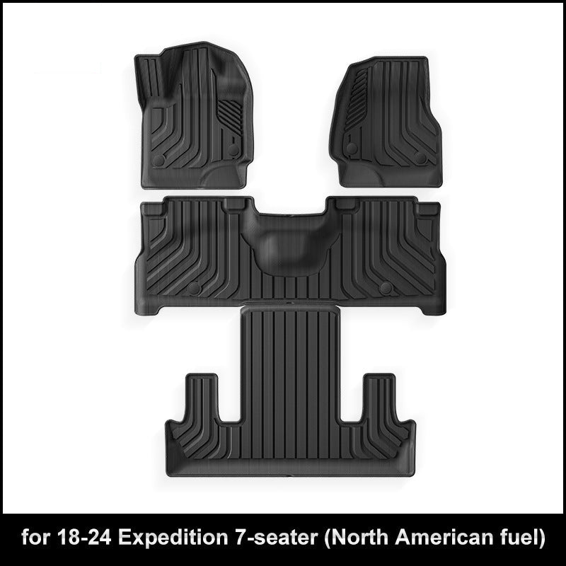 TPE Car Floor Mats and Seat-Back Mat For Ford Expedition 2018-2025 (7-Seater）