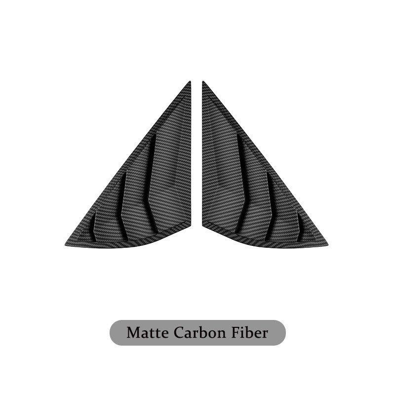 For Ford Mustang Mach-e Rear Triangle Windows Louvers Trim Cover Carbon Fiber