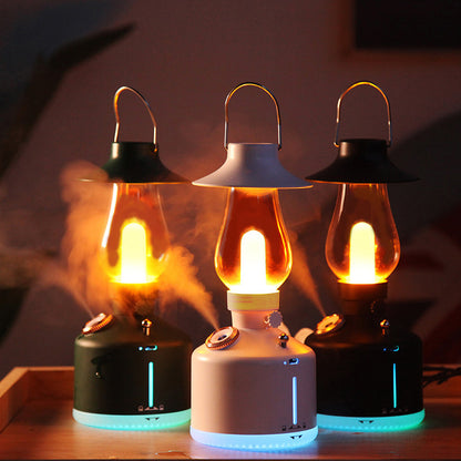 Retro Kerosene Lamp Wireless Humidifier Bedroom Desktop Home Outdoor Portable Camping Aroma Diffuser