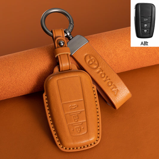 Evtesparts Leather Key Fob Case for Toyota Corolla