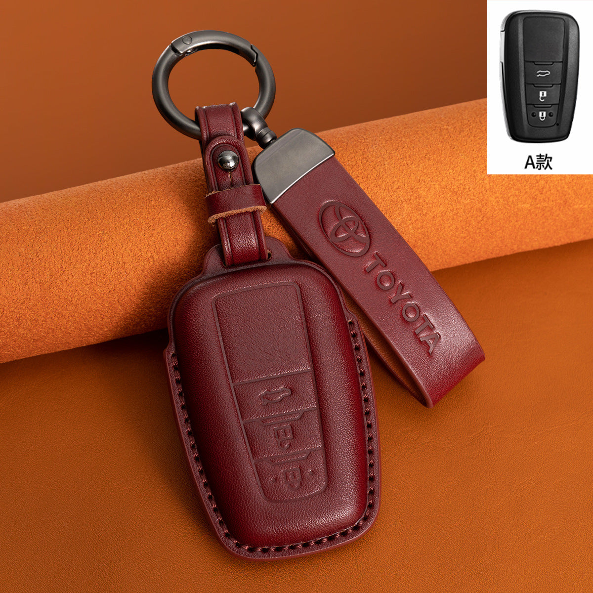 Evtesparts Leather Key Fob Case for Toyota RAV4