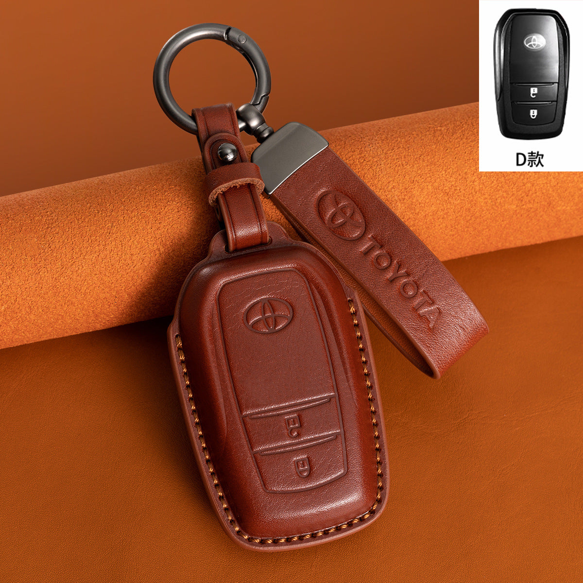 Evtesparts Leather Key Fob Case for Toyota RAV4