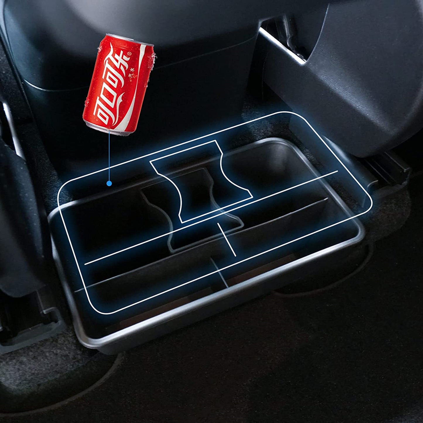 Tesla Model Y Rear Center Console Organizer Back Seat Storage Box