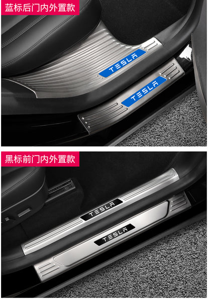Model Y Stainless Steel Door Sill Protector Welcome Pedal