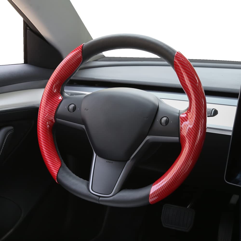Model 3/Y Carbon Fiber Steering Wheel Cover Caps