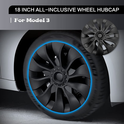 Model 3 Hubcaps 18" Uberturbine Style Aero Wheel Cover Set (4Pcs)