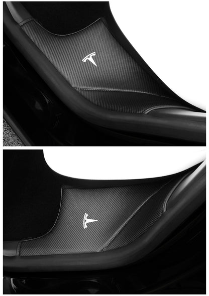 Tesla Model 3/Y Rear Door Sills Leather Threshold Strip Anti Kick Pads