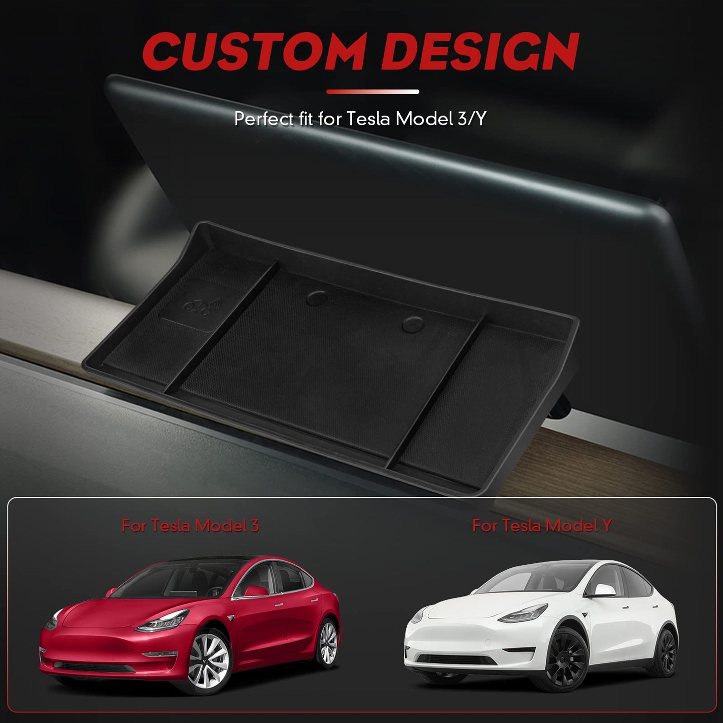 Tesla Model 3/Y Dashboard Screen HiddenTray Storage Box