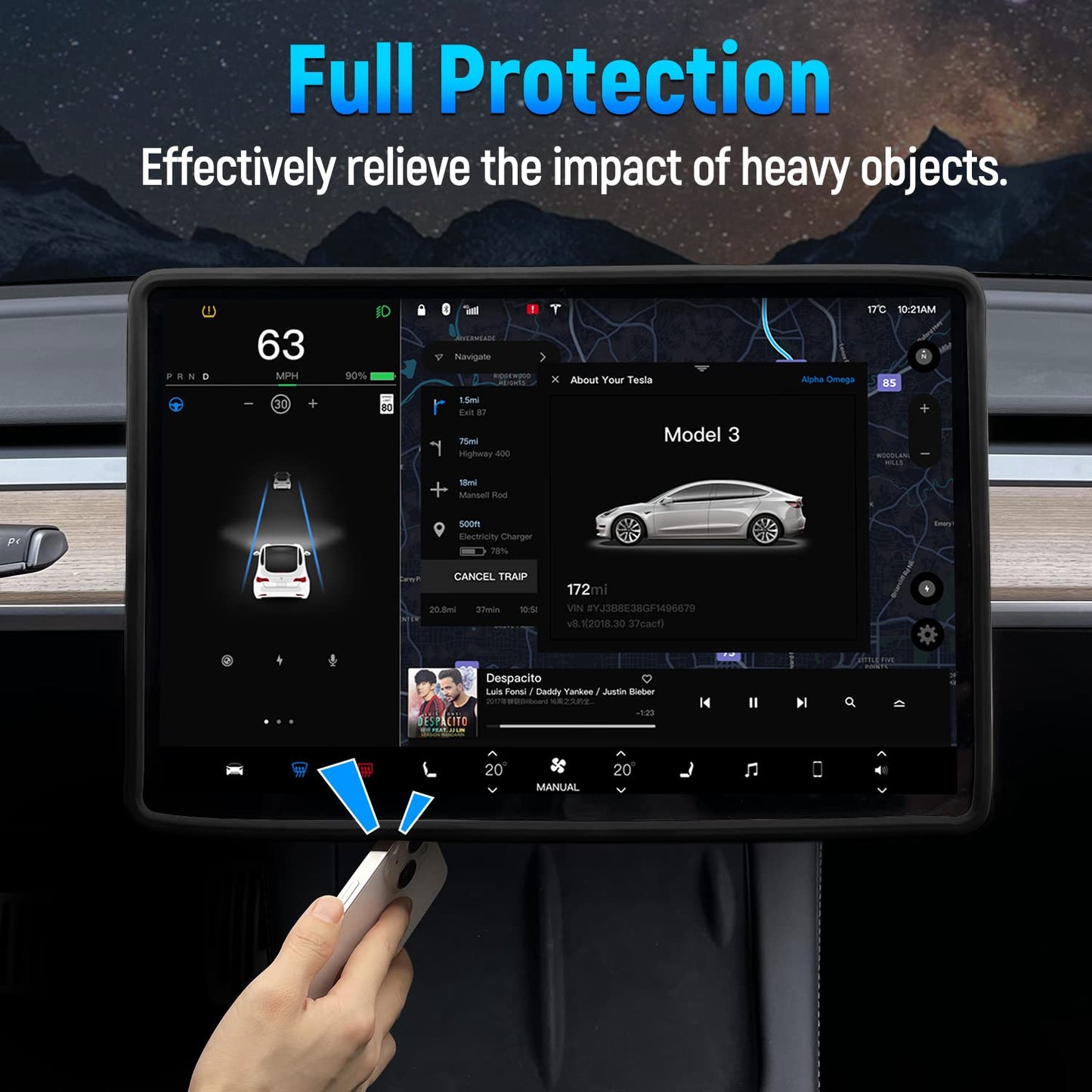 Model 3/Y Silicone Screen Frame Protector